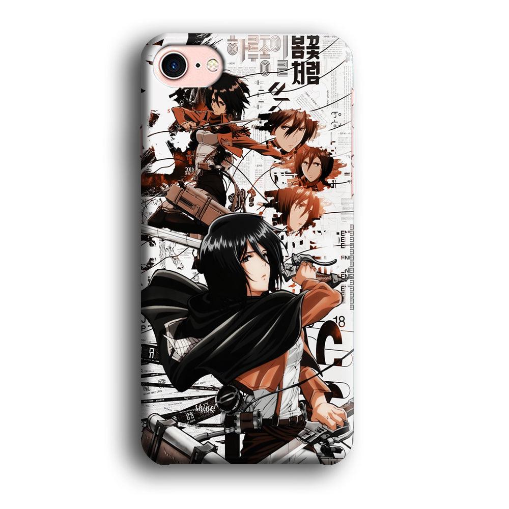 Mikasa Ackerman Shingeki no Kyojin iPhone SE 2020 Case-Plastic / Full Wrap (3D Case)-Xtracase