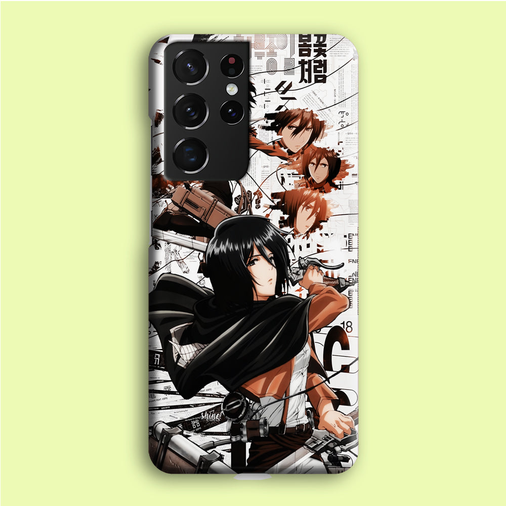Mikasa Ackerman Shingeki no Kyojin Samsung Galaxy S21 Ultra Case