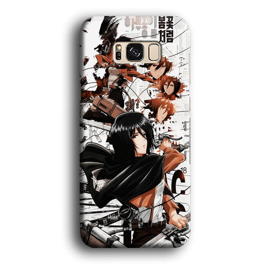 Mikasa Ackerman Shingeki no Kyojin Samsung Galaxy S8 Case-Plastic / Full Wrap (3D Case)-Xtracase