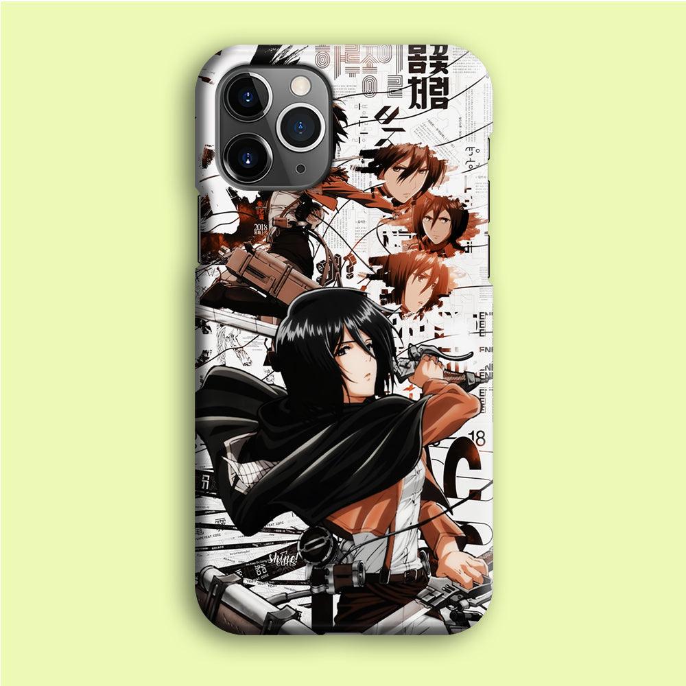 Mikasa Ackerman Shingeki no Kyojin iPhone 12 Pro Case-Plastic / Full Wrap (3D Case)-Xtracase