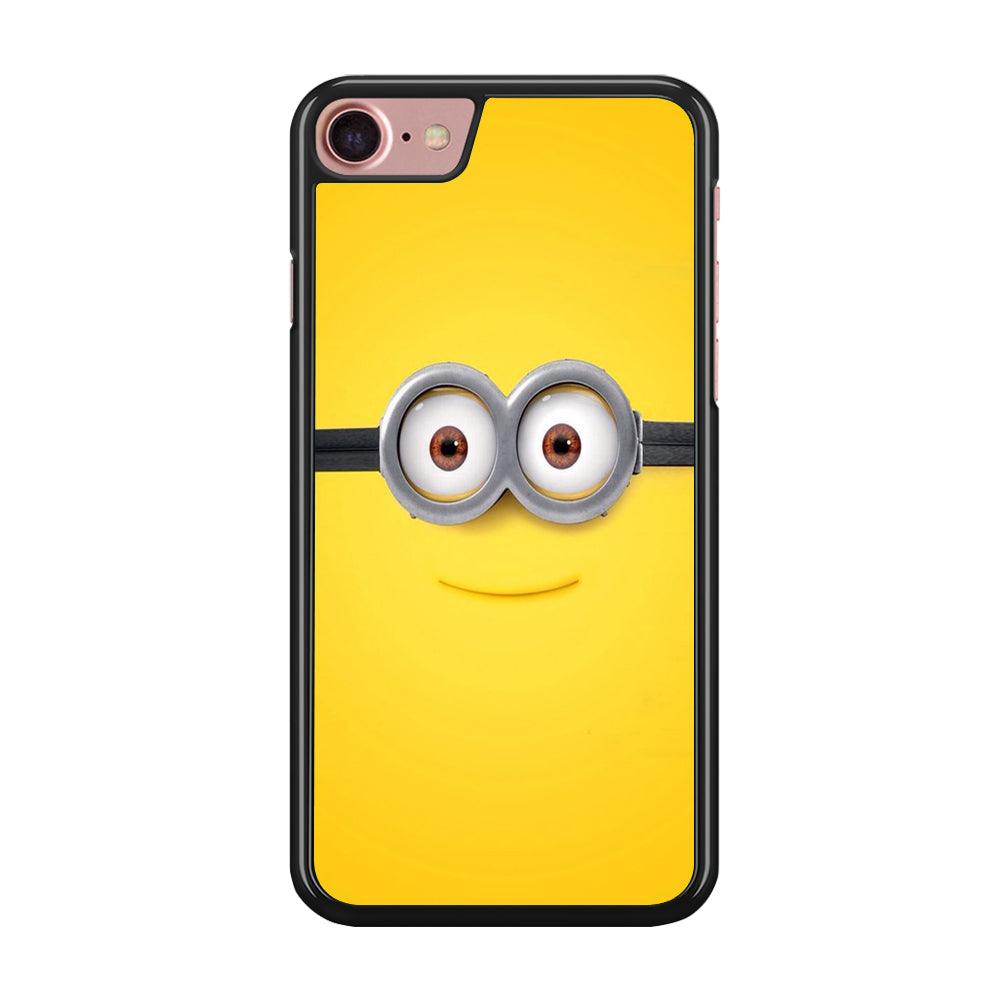 Minion Smiley Face iPhone SE 2020 Case-Rubber / Black (2D Case)-Xtracase