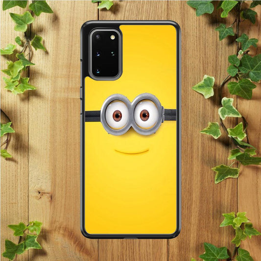 Minion Smiley Face Samsung Galaxy S20 Plus Case-Rubber / Black (2D Case)-Xtracase