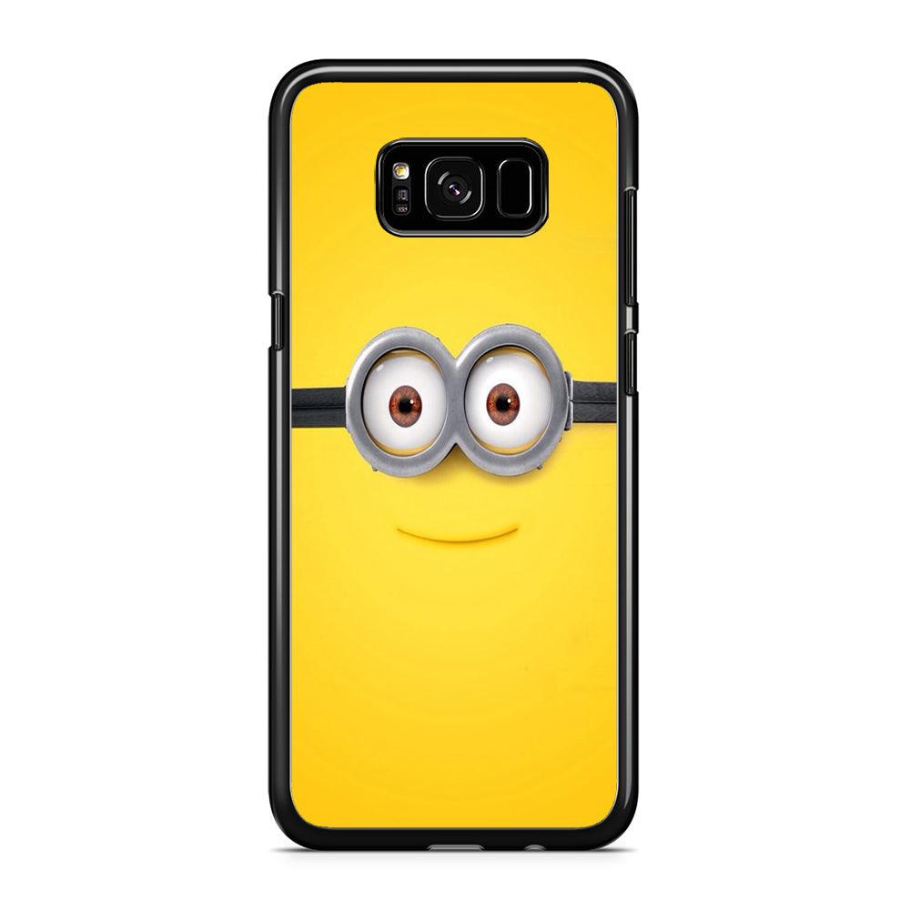 Minion Smiley Face Samsung Galaxy S8 Case-Rubber / Black (2D Case)-Xtracase