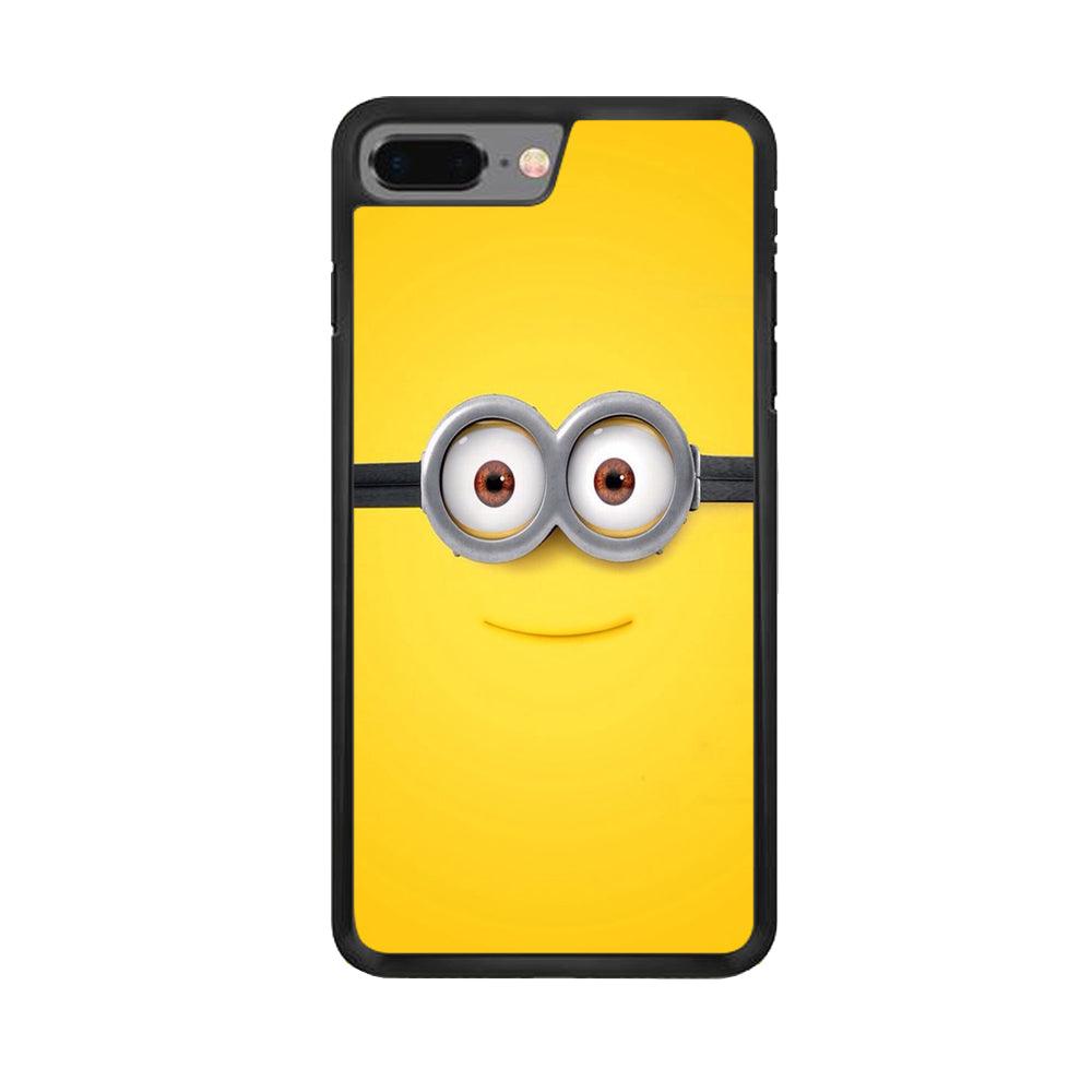 Minion Smiley Face iPhone 8 Plus Case-Rubber / Black (2D Case)-Xtracase