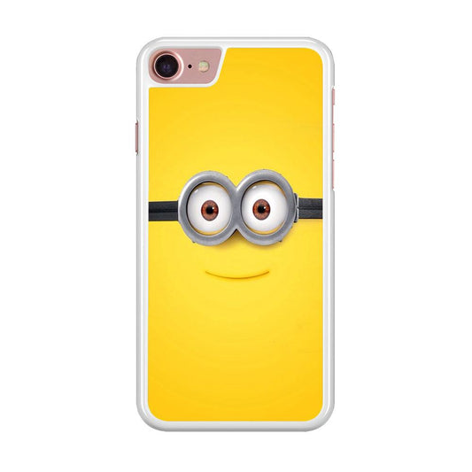 Minion Smiley Face iPhone SE 2020 Case-Rubber / White (2D Case)-Xtracase