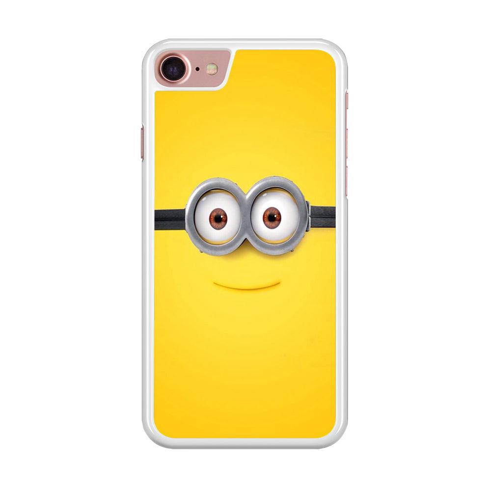 Minion Smiley Face iPhone 8 Case-Rubber / White (2D Case)-Xtracase