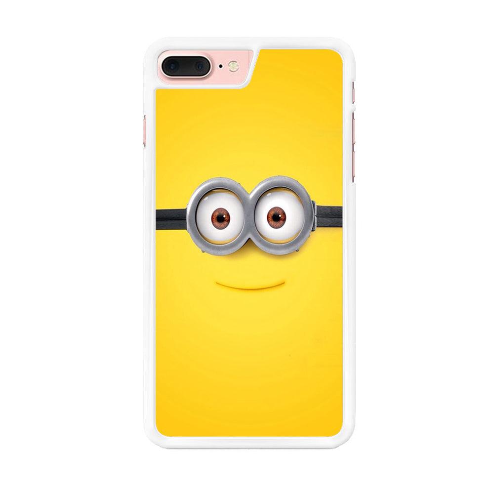 Minion Smiley Face iPhone 8 Plus Case-Rubber / White (2D Case)-Xtracase