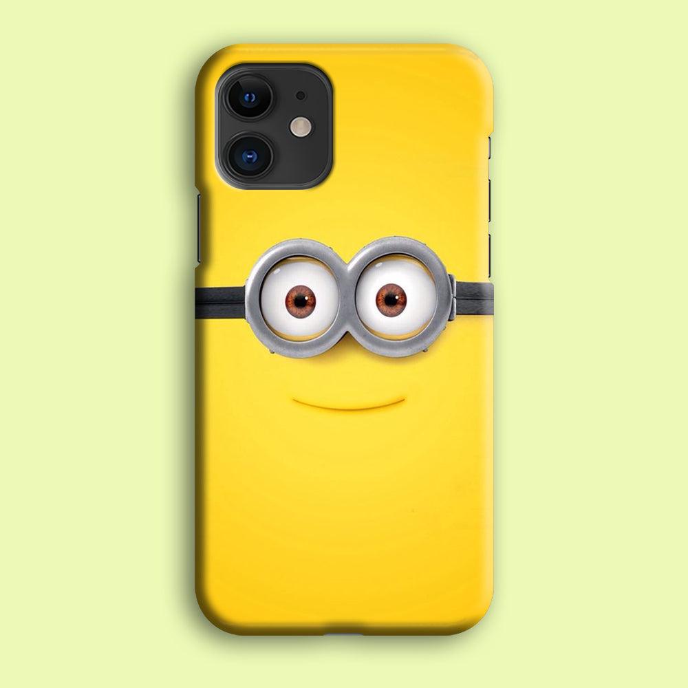 Minion Smiley Face iPhone 12 Case-Plastic / Full Wrap (3D Case)-Xtracase