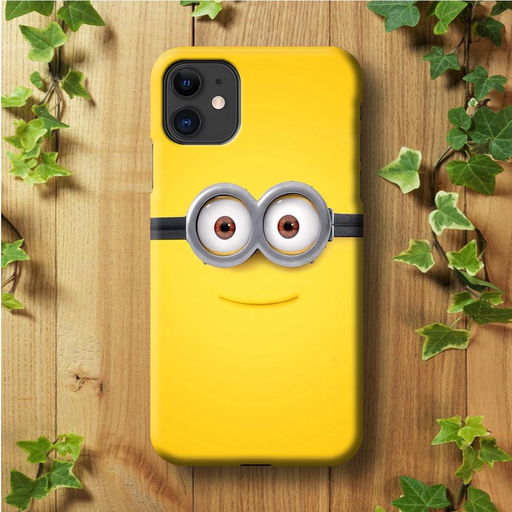 Minion Smiley Face iPhone 11 Case-Plastic / Full Wrap (3D Case)-Xtracase