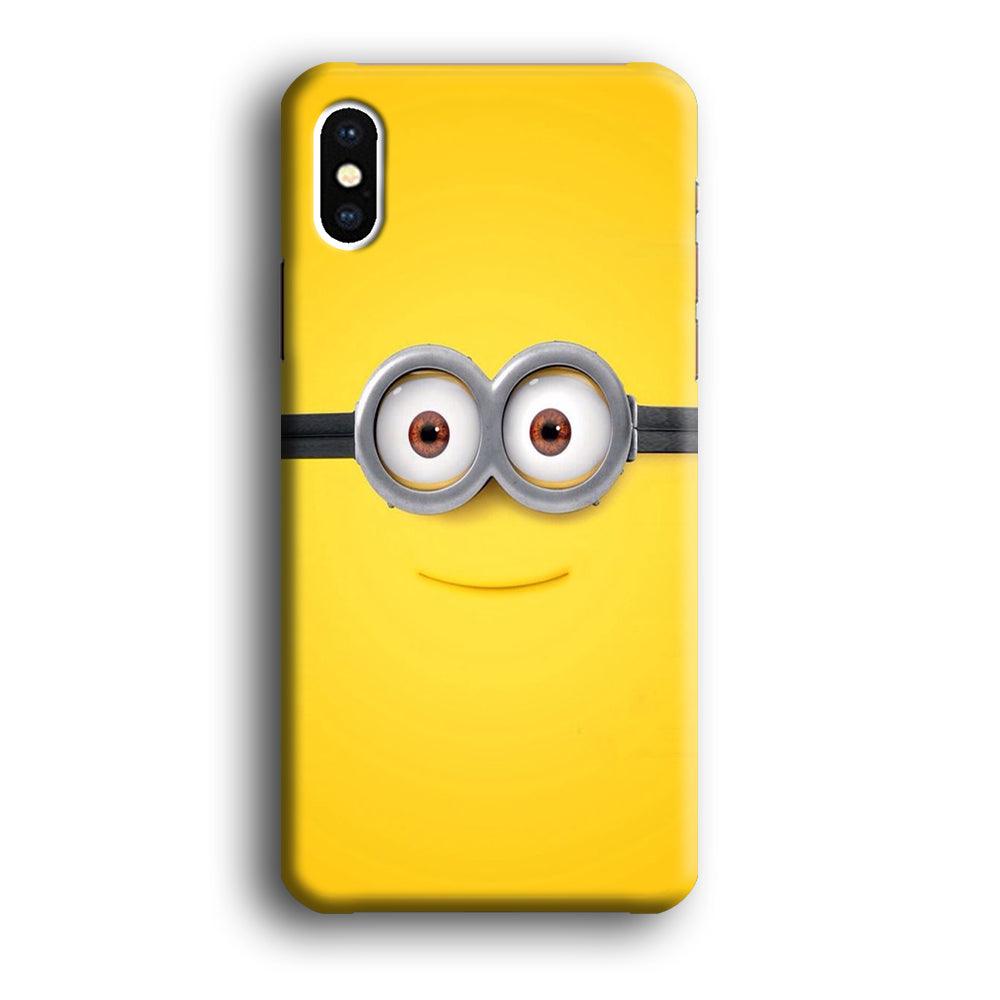 Minion Smiley Face iPhone Xs Case-Plastic / Full Wrap (3D Case)-Xtracase