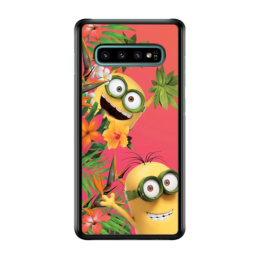 Minions Hide in The Bush Samsung Galaxy S10 Plus Case-Plastic / Full Wrap (3D Case)-Xtracase