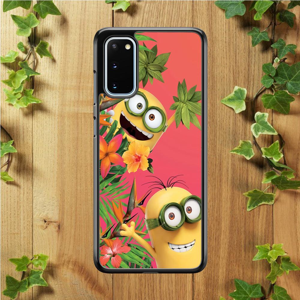 Minions Hide in The Bush Samsung Galaxy S20 Case-Rubber / Black (2D Case)-Xtracase