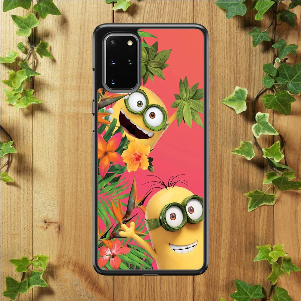 Minions Hide in The Bush Samsung Galaxy S20 Plus Case-Rubber / Black (2D Case)-Xtracase