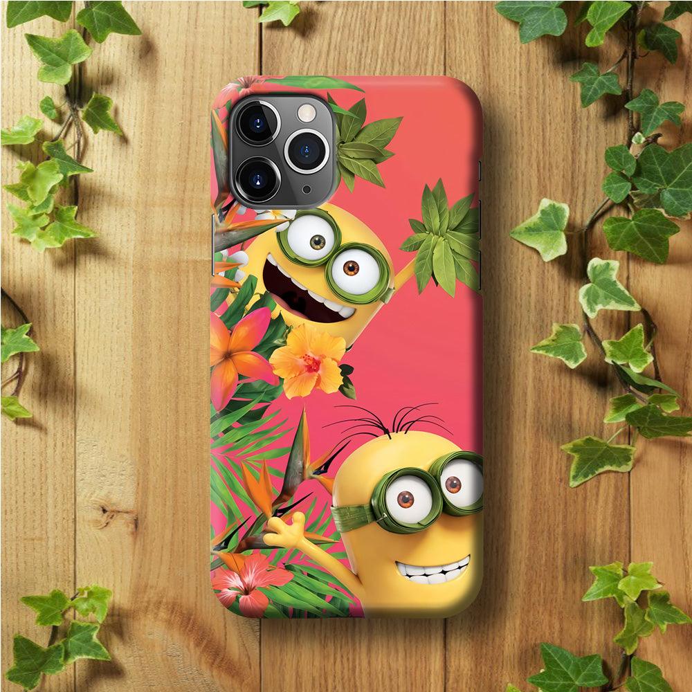 Minions Hide in The Bush iPhone 11 Pro Max Case-Plastic / Full Wrap (3D Case)-Xtracase
