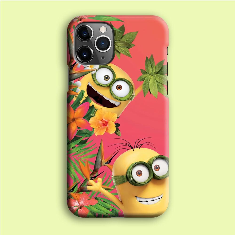 Minions Hide in The Bush iPhone 12 Pro Case-Plastic / Full Wrap (3D Case)-Xtracase