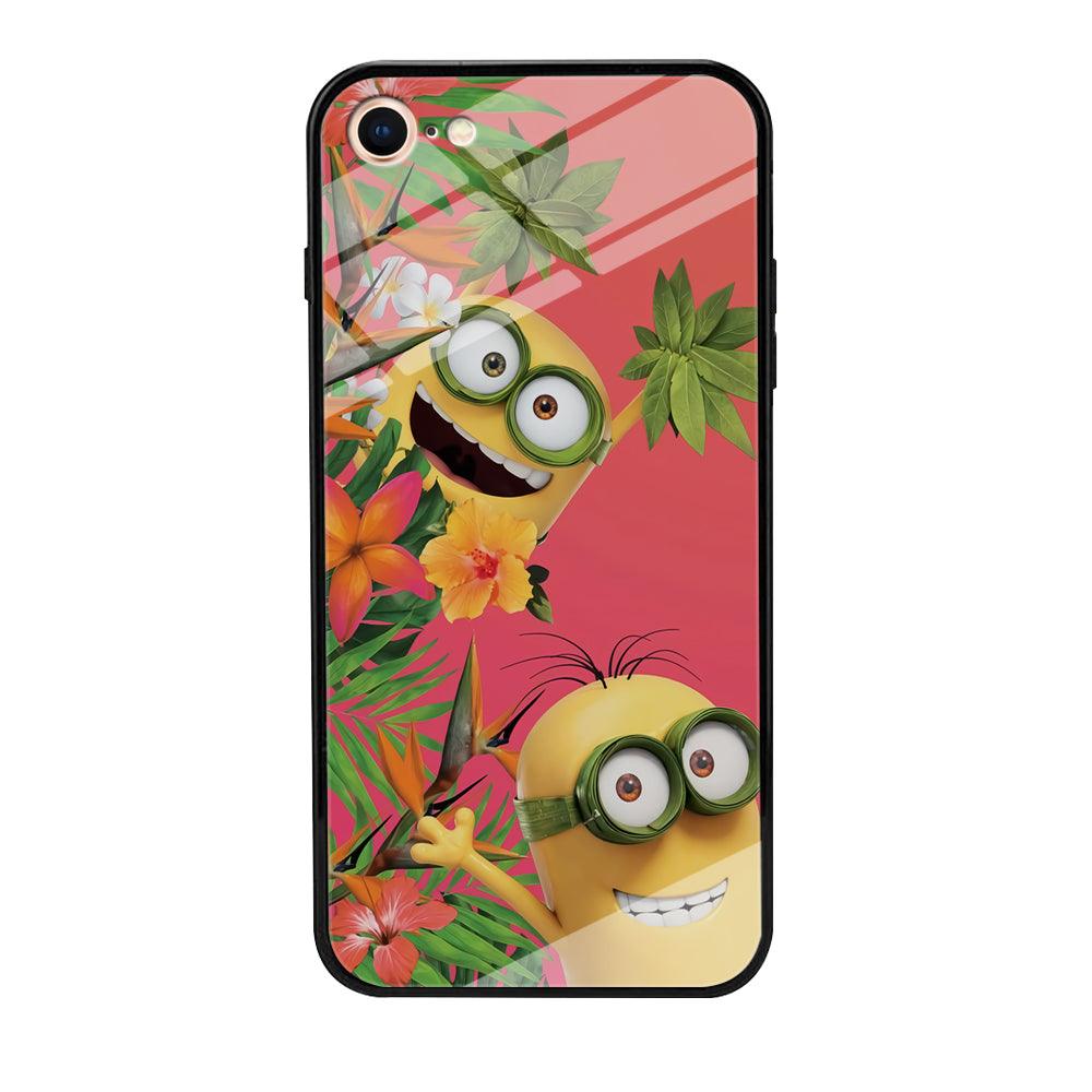 Minions Hide in The Bush iPhone 8 Case-Tempered Glass Case-Xtracase