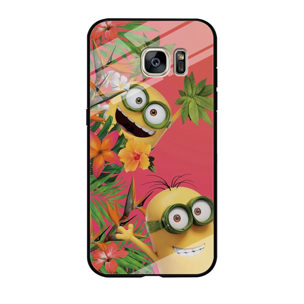 Minions Hide in The Bush Samsung Galaxy S7 Edge Case-Tempered Glass Case-Xtracase