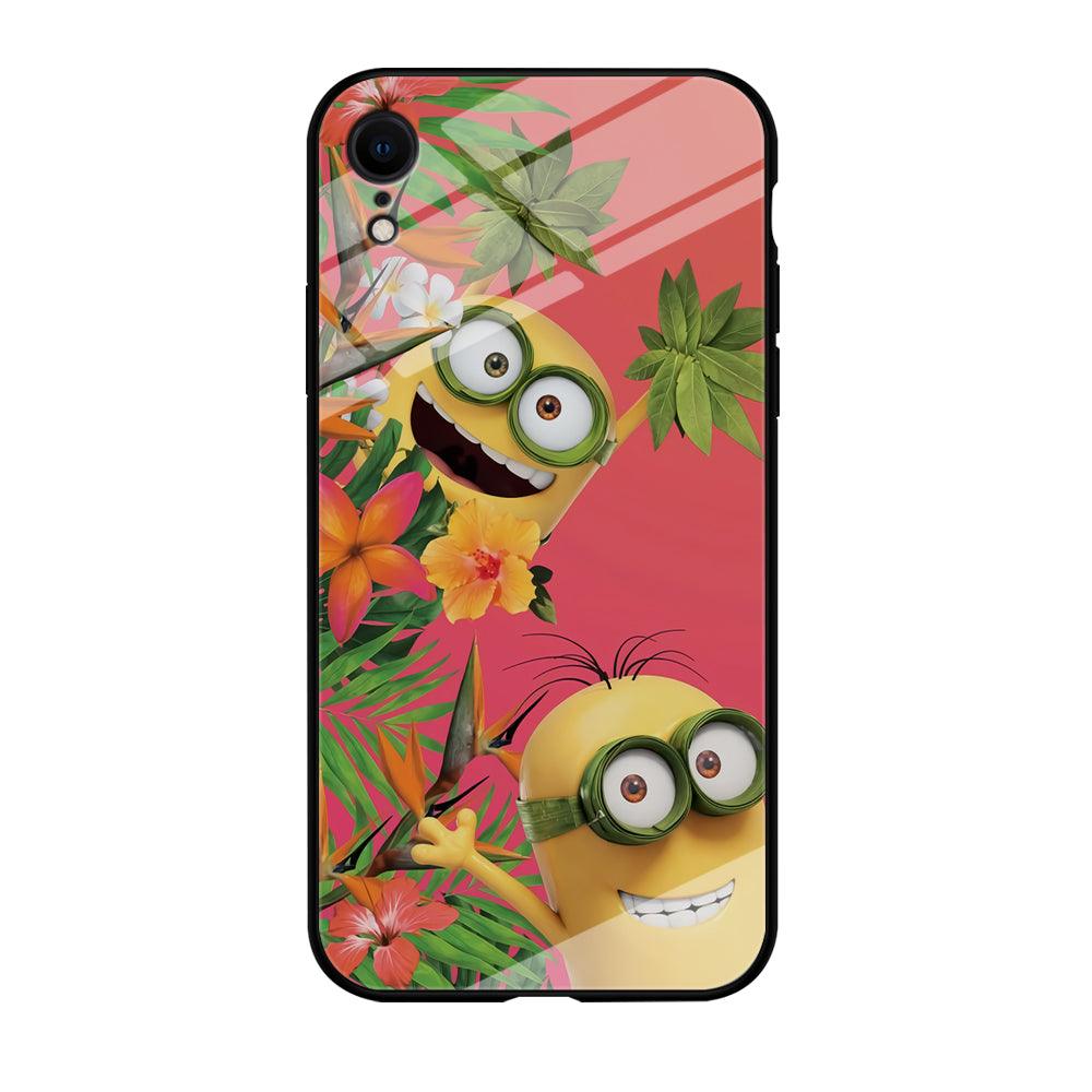 Minions Hide in The Bush iPhone XR Case-Tempered Glass Case-Xtracase