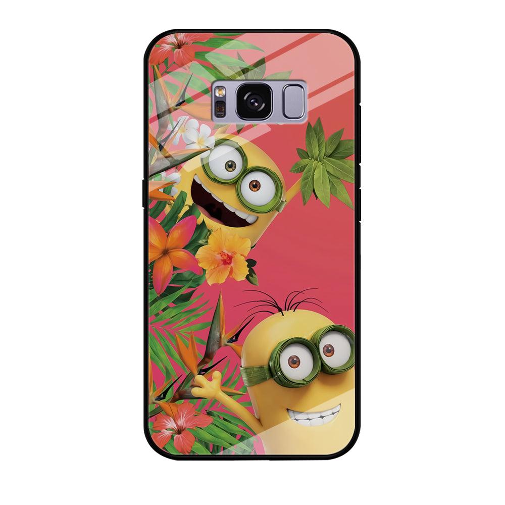 Minions Hide in The Bush Samsung Galaxy S8 Case-Tempered Glass Case-Xtracase