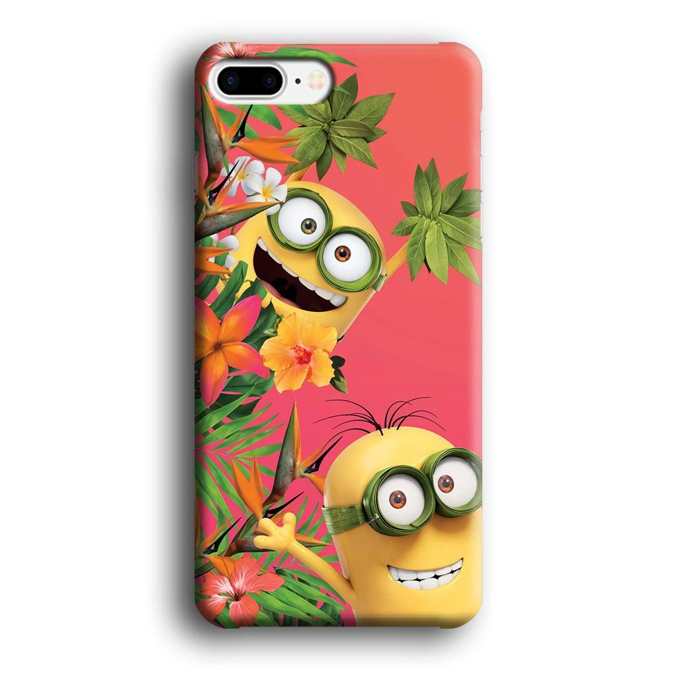 Minions Hide in The Bush iPhone 8 Plus Case-Plastic / Full Wrap (3D Case)-Xtracase