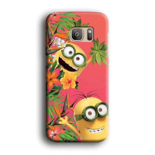Minions Hide in The Bush Samsung Galaxy S7 Edge Case-Plastic / Full Wrap (3D Case)-Xtracase