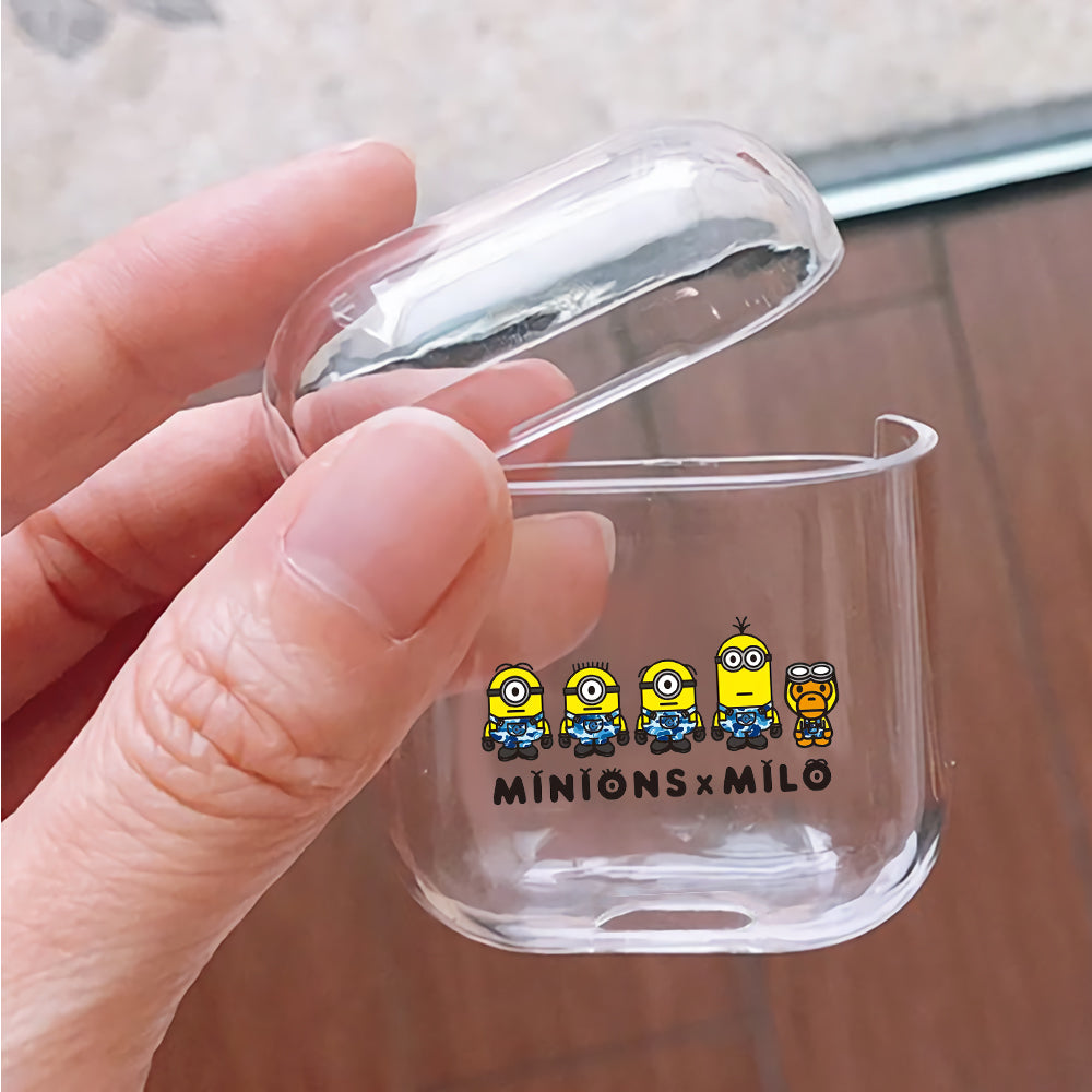 Minions X Milo Hard Plastic  Protective Clear Case Cover For Apple Airpods