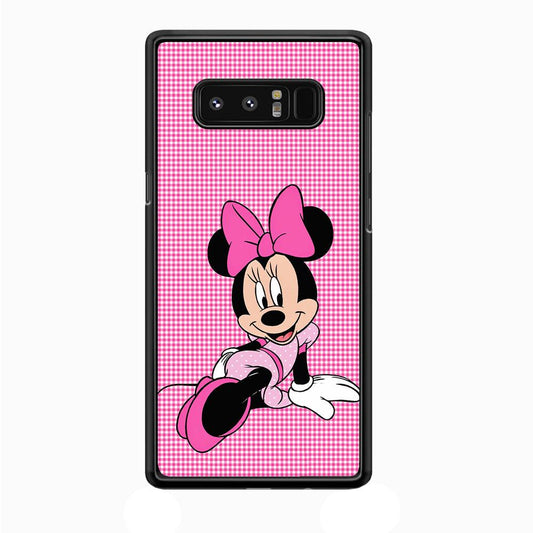 Minnie Mouse Pink Motive Samsung Galaxy Note 8 Case-Rubber / Black (2D Case)-Xtracase