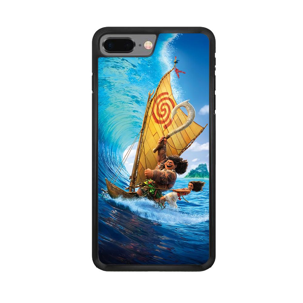 Moana Sailing on The Sea iPhone 7 Plus Case-Rubber / Black (2D Case)-Xtracase
