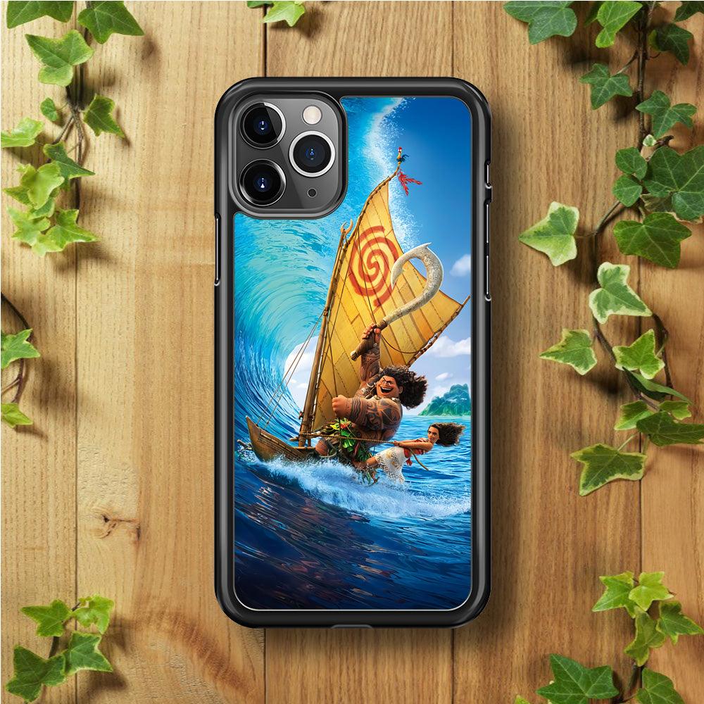 Moana Sailing on The Sea iPhone 11 Pro Case-Rubber / Black (2D Case)-Xtracase