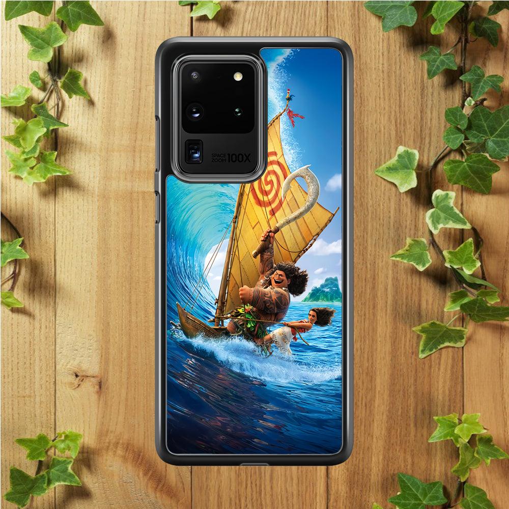 Moana Sailing on The Sea Samsung Galaxy S20 Ultra Case-Rubber / White (2D Case)-Xtracase