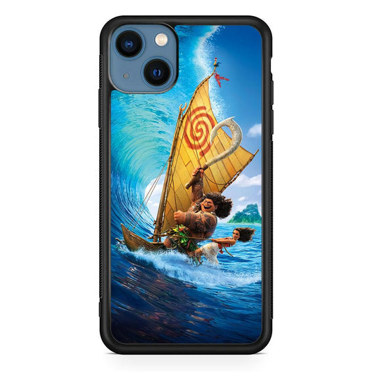 Moana Sailing on The Sea iPhone 13 Mini Case-Rubber / Black (2D Case)-Xtracase