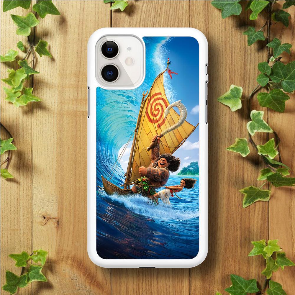 Moana Sailing on The Sea iPhone 11 Case-Rubber / White (2D Case)-Xtracase