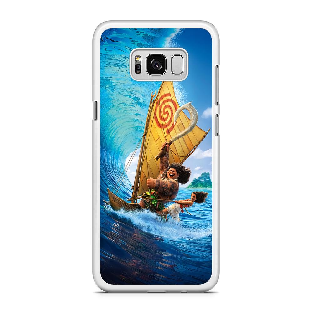 Moana Sailing on The Sea Samsung Galaxy S8 Case-Rubber / White (2D Case)-Xtracase