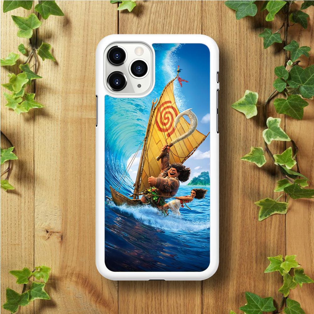 Moana Sailing on The Sea iPhone 11 Pro Case-Rubber / White (2D Case)-Xtracase