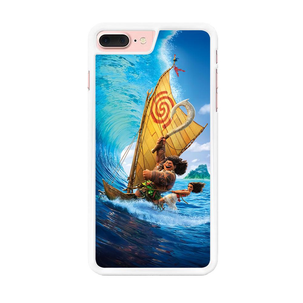 Moana Sailing on The Sea iPhone 7 Plus Case-Rubber / White (2D Case)-Xtracase
