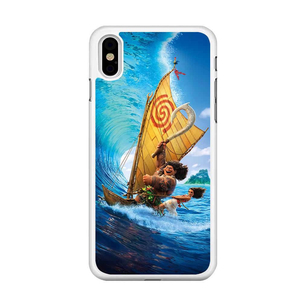 Moana Sailing on The Sea iPhone X Case-Rubber / White (2D Case)-Xtracase