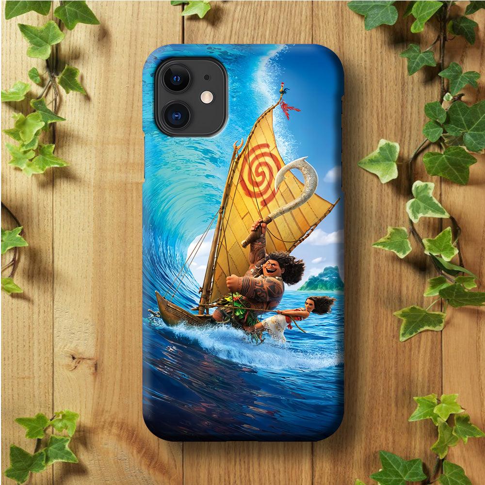 Moana Sailing on The Sea iPhone 11 Case-Plastic / Full Wrap (3D Case)-Xtracase