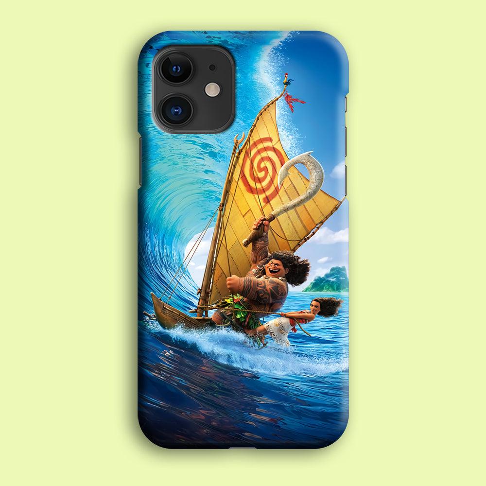 Moana Sailing on The Sea iPhone 12 Case-Plastic / Full Wrap (3D Case)-Xtracase