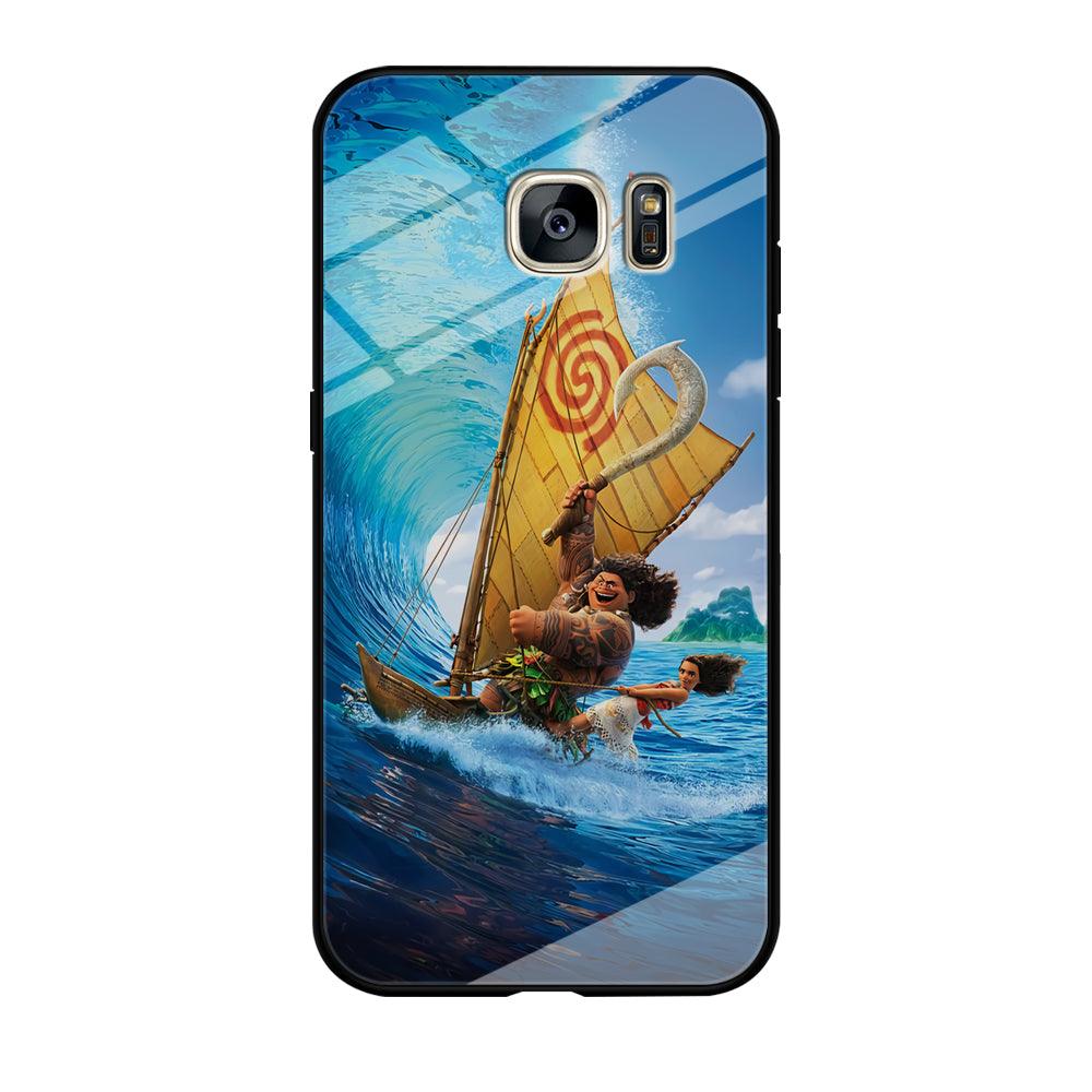 Moana Sailing on The Sea Samsung Galaxy S7 Edge Case-Tempered Glass Case-Xtracase