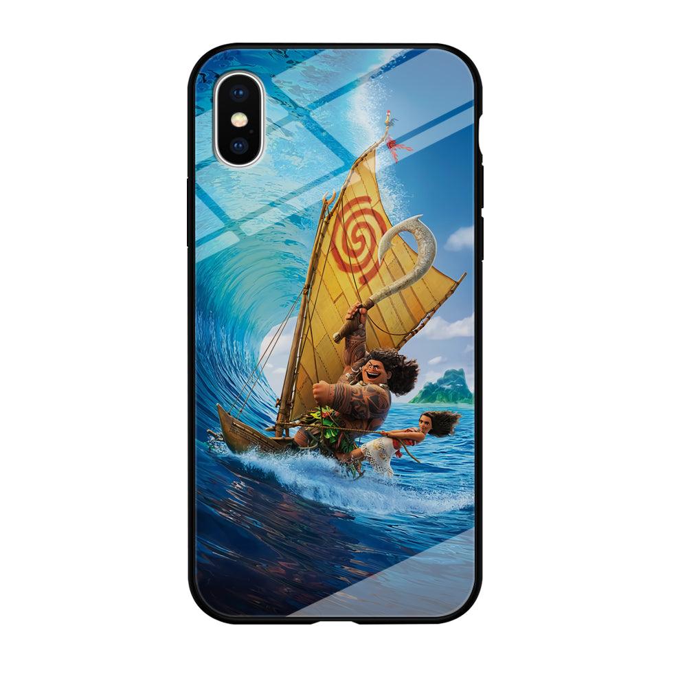 Moana Sailing on The Sea iPhone X Case-Tempered Glass Case-Xtracase