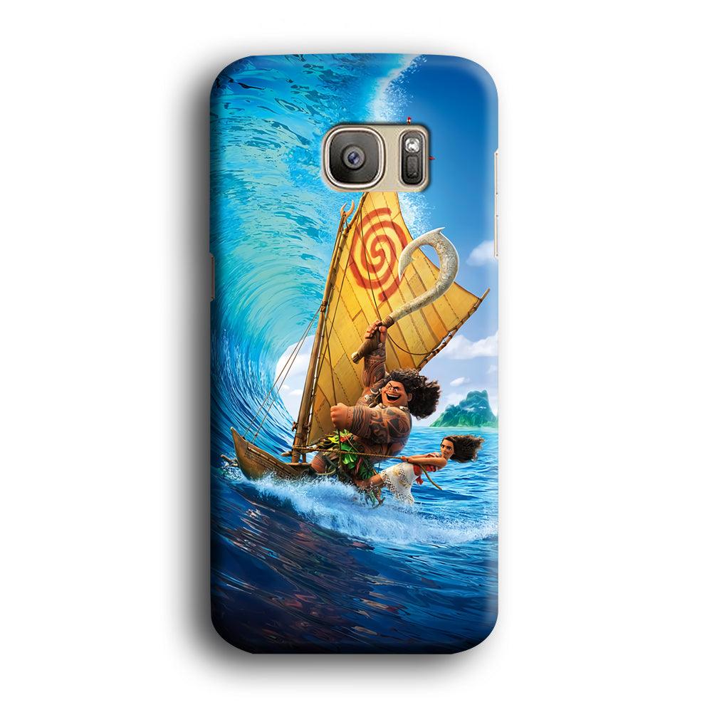 Moana Sailing on The Sea Samsung Galaxy S7 Edge Case-Plastic / Full Wrap (3D Case)-Xtracase