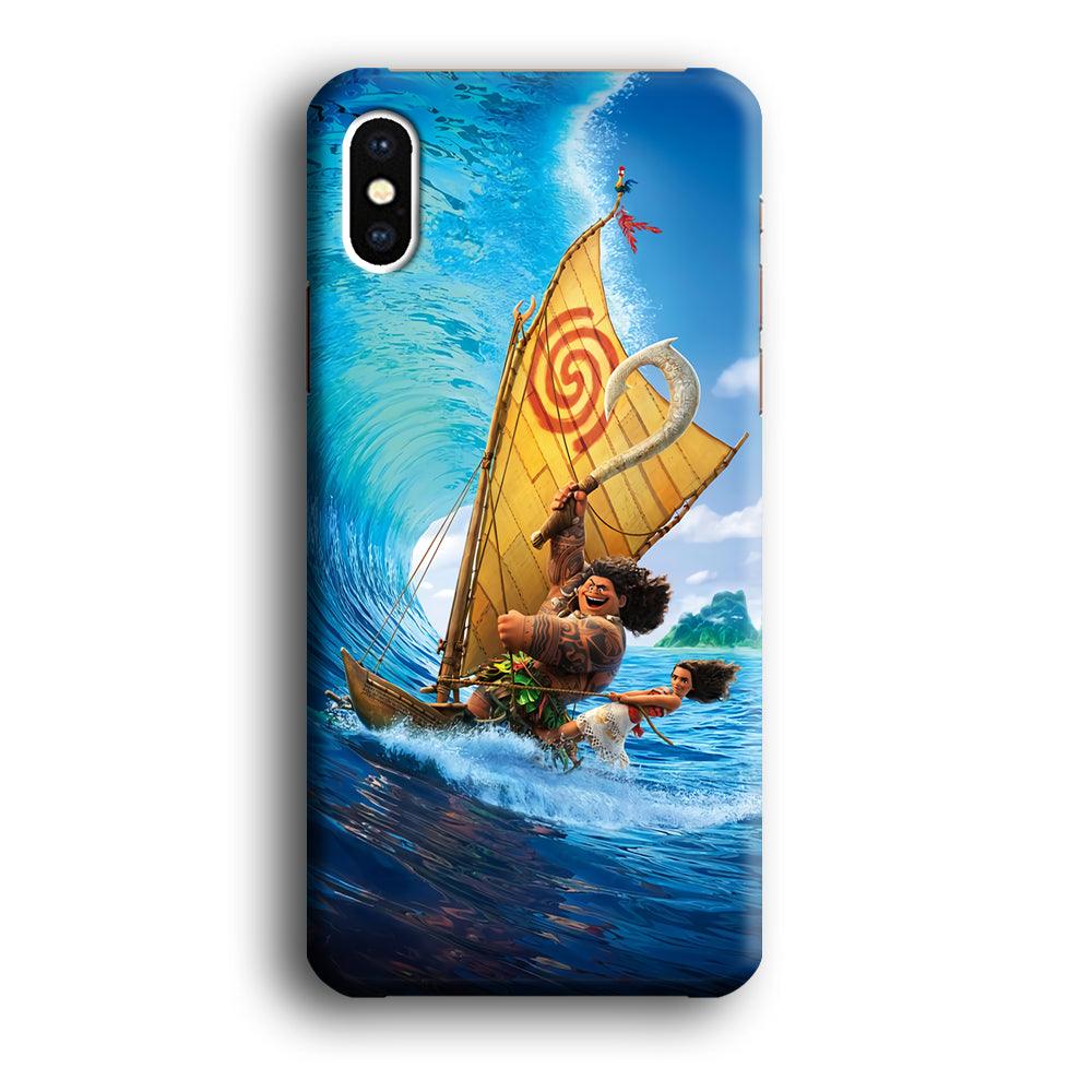 Moana Sailing on The Sea iPhone Xs Max Case-Plastic / Full Wrap (3D Case)-Xtracase