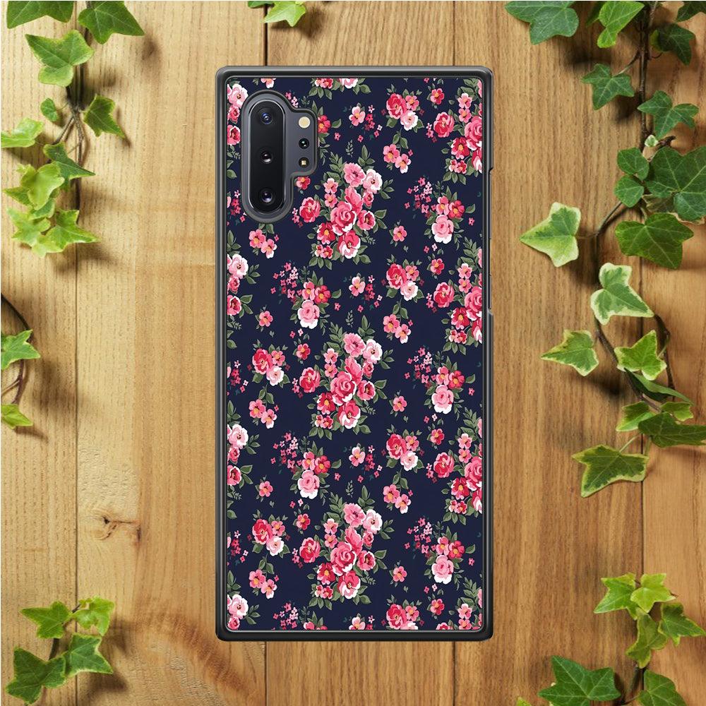 Motif Beautiful Flower 002 Samsung Galaxy Note 10 Plus Case-Rubber / White (2D Case)-Xtracase