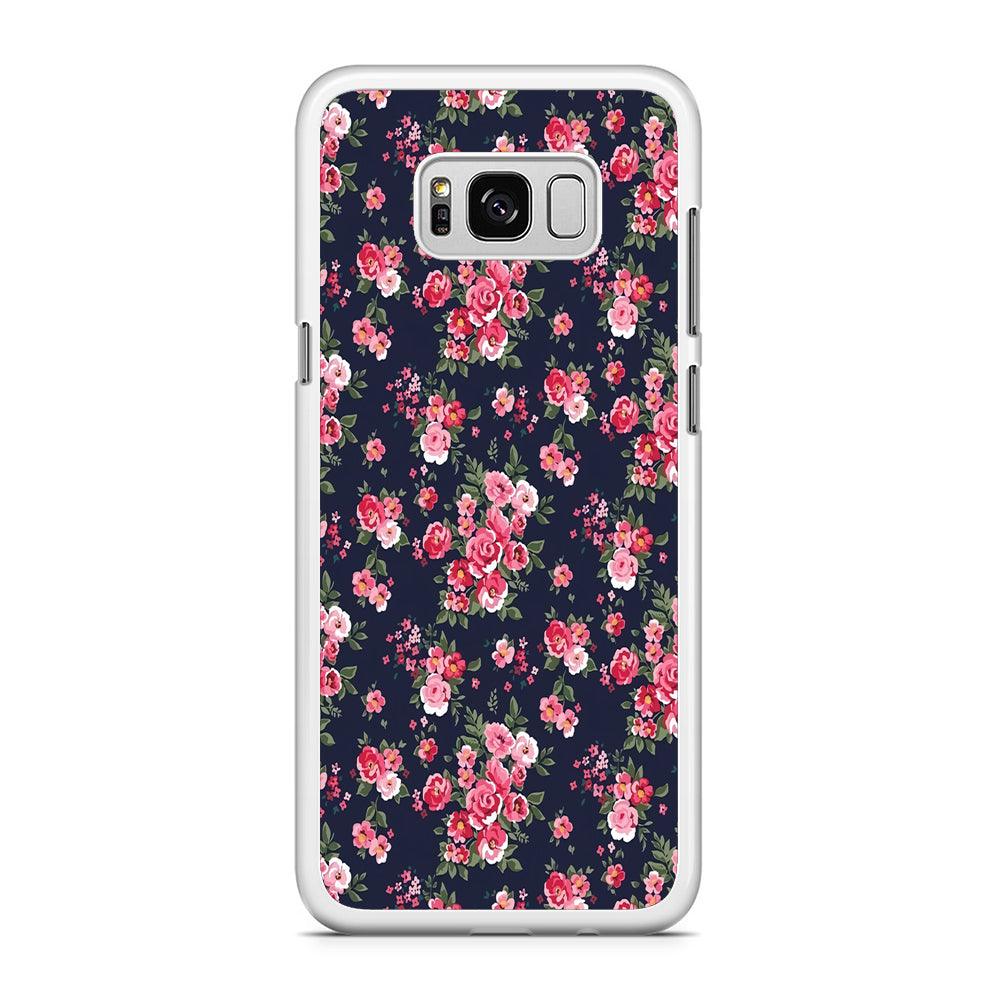 Motif Beautiful Flower 002 Samsung Galaxy S8 Case-Rubber / White (2D Case)-Xtracase