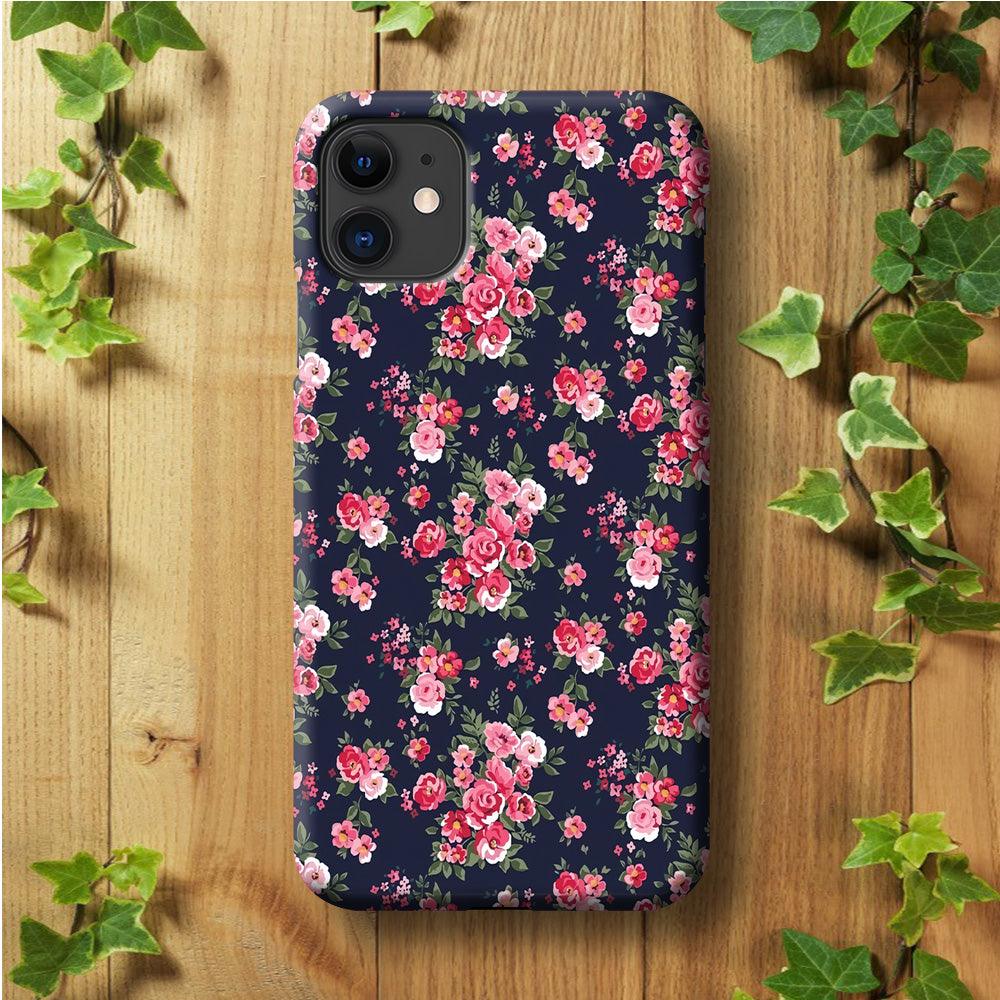 Motif Beautiful Flower 002 iPhone 11 Case-Plastic / Full Wrap (3D Case)-Xtracase