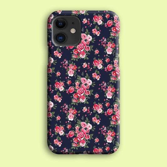 Motif Beautiful Flower 002 iPhone 12 Case-Plastic / Full Wrap (3D Case)-Xtracase