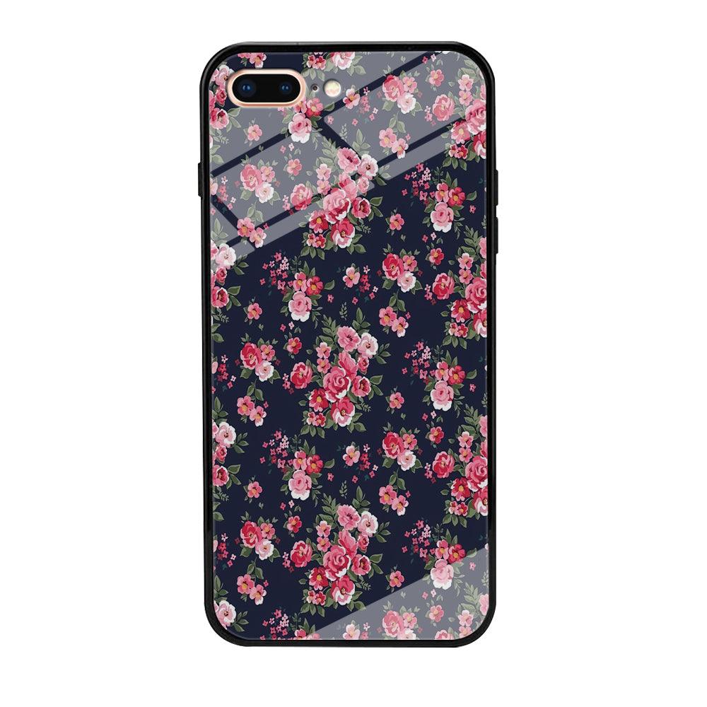 Motif Beautiful Flower 002 iPhone 7 Plus Case-Tempered Glass Case-Xtracase