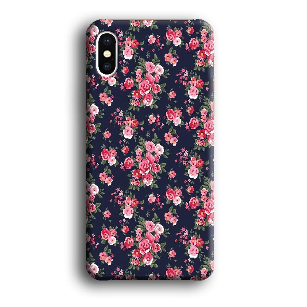 Motif Beautiful Flower 002 iPhone Xs Max Case-Plastic / Full Wrap (3D Case)-Xtracase