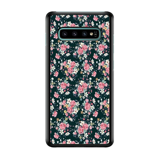 Motif Beautiful Flower 003 Samsung Galaxy S10 Case-Plastic / Full Wrap (3D Case)-Xtracase