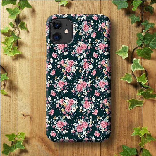 Motif Beautiful Flower 003 iPhone 11 Case-Plastic / Full Wrap (3D Case)-Xtracase